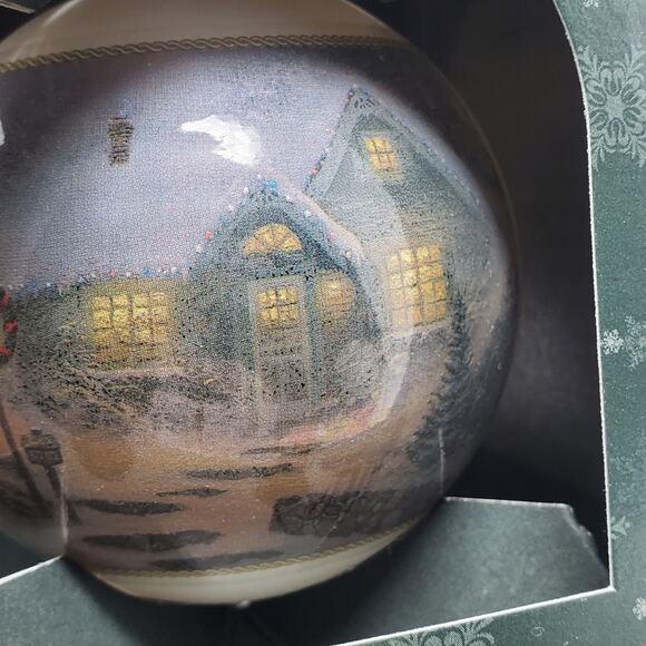 Bradford Exchange Thomas Kinkade Signature collection Christmas Ornament x2 - Picture 4 of 10